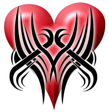 music heart tattoo. tribal heart tattoo